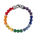 Multi-Stone Rainbow Beaded Bracelet