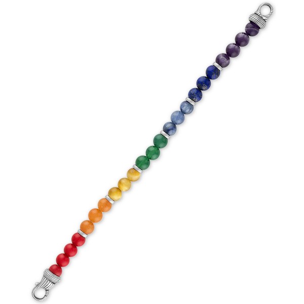 Multi-Stone Rainbow Beaded Bracelet