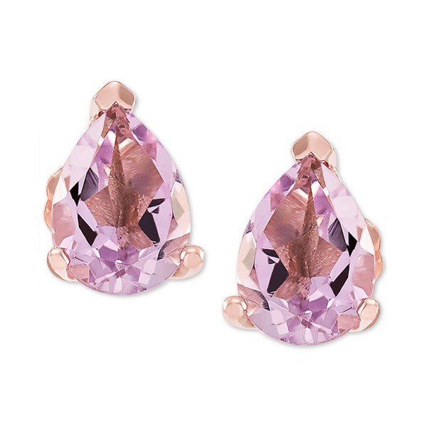 Amethyst (1-1/5 ct) Stud Earrings in 14k Rose Gold