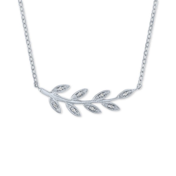 Diamond Accent Leaf Pendant Necklace, 16