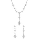 2-Pc. Set Lariat Necklace & Matching Drop Earrings (1 ct) in 14k