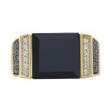 Men's Black Onyx & Diamond (5/8 ct) Ring in 14k Gold