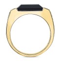 Men's Black Onyx & Diamond (5/8 ct) Ring in 14k Gold