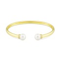 Diamond (1/20 ct) Cuff Bangle Bracelet in 14k Gold-Plated Sterling Silver