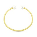 Diamond (1/20 ct) Cuff Bangle Bracelet in 14k Gold-Plated Sterling Silver