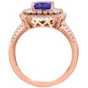 Tanzanite (1-5/8 ctt.w.) & Diamond (5/8 ct) Halo Ring in 14k Rose Gold