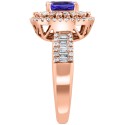 Tanzanite (1-5/8 ctt.w.) & Diamond (5/8 ct) Halo Ring in 14k Rose Gold