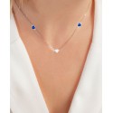 Cubic Zirconia Heart Collar Necklace, 16