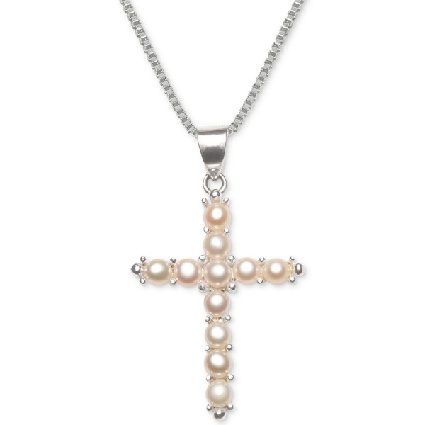 Cultured Freshwater Pearl (3-1/2mm) Cross 18