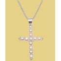 Cultured Freshwater Pearl (3-1/2mm) Cross 18