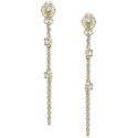 Diamond Long Chain Earrings (1/6 ct) in 10k Yellow Gold