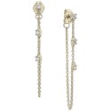 Diamond Long Chain Earrings (1/6 ct) in 10k Yellow Gold