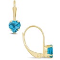 Gemstone Leverback Earrings in 10K Yellow Gold