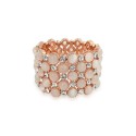 Holiday Fashion Wide Cuff Pink Rose Gold Plated