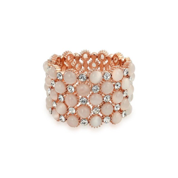 Holiday Fashion Wide Cuff Pink Rose Gold Plated