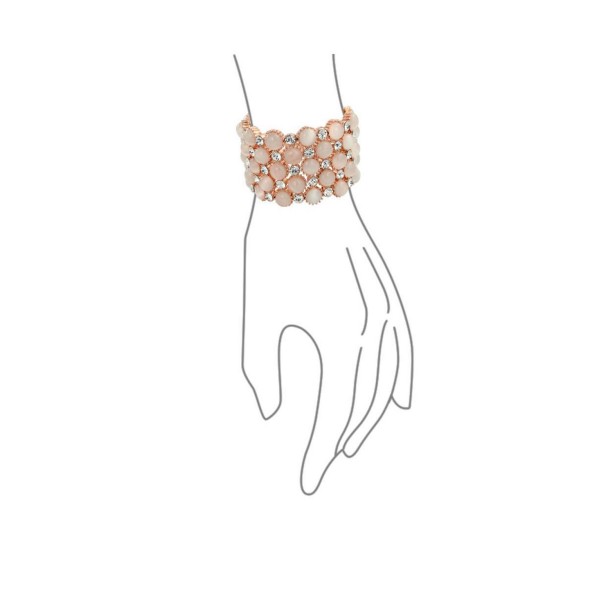 Holiday Fashion Wide Cuff Pink Rose Gold Plated