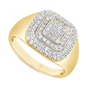 Men's Diamond Concentric Cluster Ring (1 ct) in 10k Gold