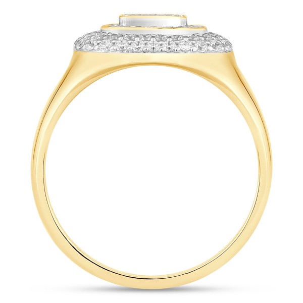 Men's Diamond Concentric Cluster Ring (1 ct) in 10k Gold