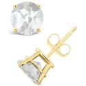 White Topaz (3 ct) Stud Earrings in 14K Yellow Gold