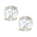 White Topaz (3 ct) Stud Earrings in 14K Yellow Gold