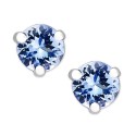 Tanzanite Stud Earrings (3/4 ct) Set in 14k White Gold