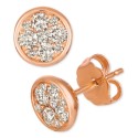 Diamond Cluster Stud Earrings (1/2 ct) in 14k Rose Gold