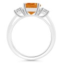 Women's Citrine (1-3/4 ctt.w.) and White Topaz (2/3 ctt.w.) 3-Stone Ring