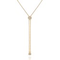 Gold-Tone Pave Slider Bolo Necklace