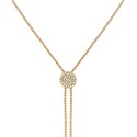 Gold-Tone Pave Slider Bolo Necklace