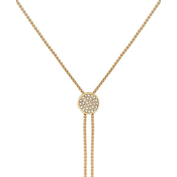 Gold-Tone Pave Slider Bolo Necklace