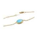 Turquoise Chain Bracelet in 14k Yellow Gold