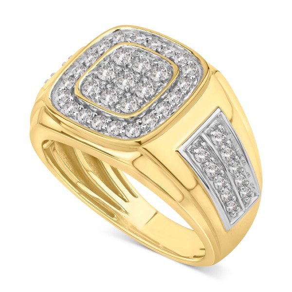 Men's Diamond Cluster Ring (1 ct) in 10k Gold