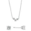 2-Pc. Set Cubic Zirconia Starflower Pendant Necklace & Solitaire Stud Earrings