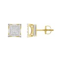 Men's Diamond (1/4 ctt.w.) Square Earring Set in 10k Yellow Gold