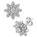 Diamond Cluster Stud Earrings (1/10 ct)