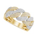 Diamond Pavé Chain Link Statement Ring (3/4 ct) in 10k Two-Tone Gold