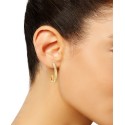 Textured J-Hoop Earrings in 14k Gold