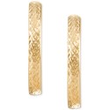 Textured J-Hoop Earrings in 14k Gold