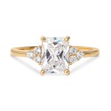 Cubic Zirconia Statement Ring in Gold-Plated Sterling Silver