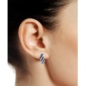 Sapphire (5/8 ct) & White Sapphire (1/2 ct) Swirl Stud Earrings