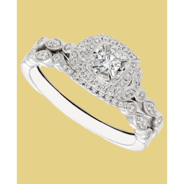 Diamond Vine-Inspired Bridal Set (3/8 ct) in 14k Gold