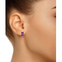 Amethyst (1-1/10 ct) and Diamond Accent Stud Earrings in 14K Yellow Gold or 14K White Gold