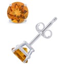 Citrine (9/10 ct) Stud Earrings in 14K White or Yellow Gold