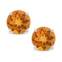 Citrine (9/10 ct) Stud Earrings in 14K White or Yellow Gold