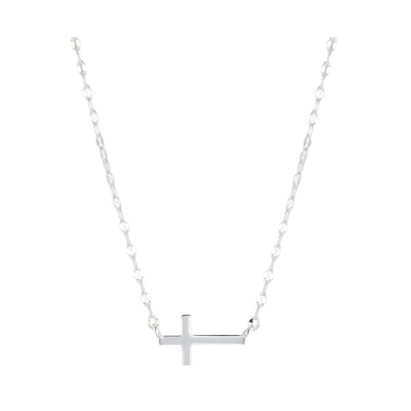 Silver Plated Cross Pendant Necklace, 16+2