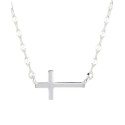 Silver Plated Cross Pendant Necklace, 16+2