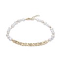 Cubic Zirconia Link Bracelet in 14k Gold-Plated Sterling Silver