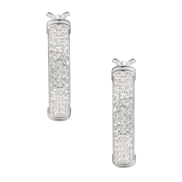 1/2 ct Round Shape Diamond Hoop Earring