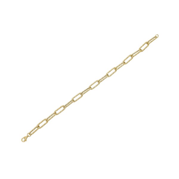 Textured Paperclip Link Chain Bracelet in 10k Gold