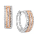 Diamond Hoop Earrings (1/2 ct) & 14k Rose Gold-Plate